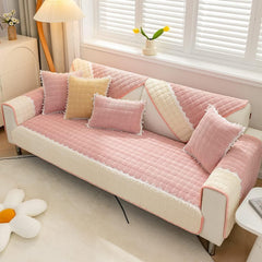 Non-Slip Sectional Couch Cover with Lace, Furniture Protector for Dogs, Pets, and Kids I - Ornate Home