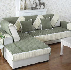 Non-Slip Sectional Couch Cover with Lace, Furniture Protector for Dogs, Pets, and Kids II - Ornate Home