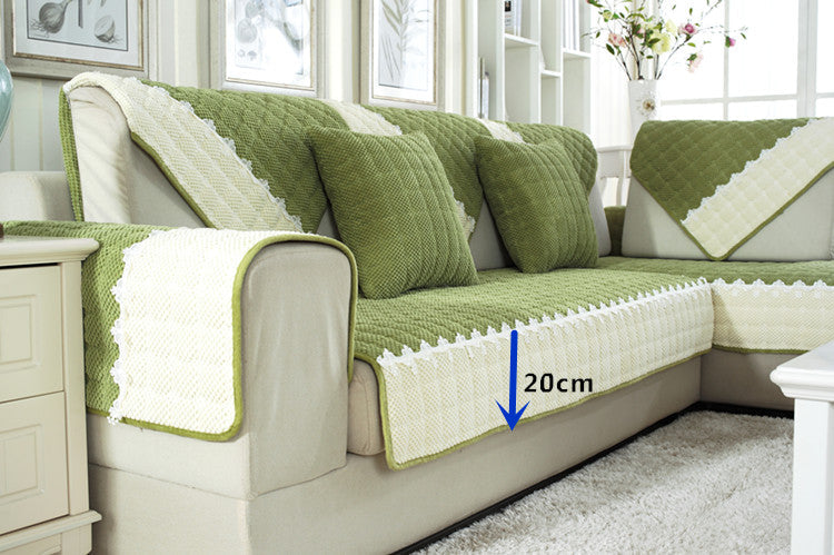 Non-Slip Sectional Couch Cover with Lace, Furniture Protector for Dogs, Pets, and Kids II - Ornate Home