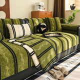 Non-Slip Sofa Cover with Thick Chenille Texture Woven Stripe Couch Protector Throw - Ornate Home