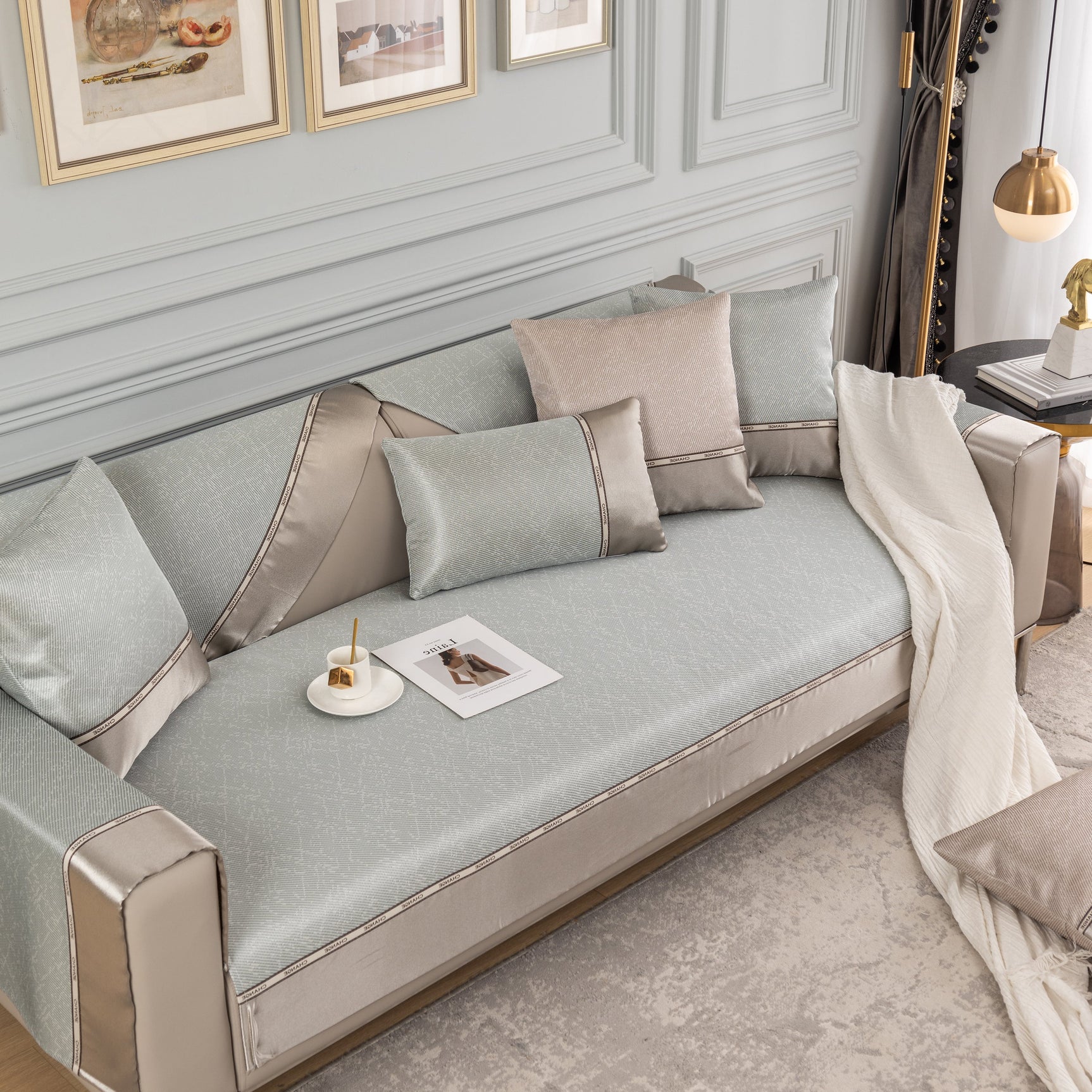 Non-Slip Universal Couch Covers for Sectional Sofas & Cushions - Slipcovers for Dogs and Pets - Ornate Home