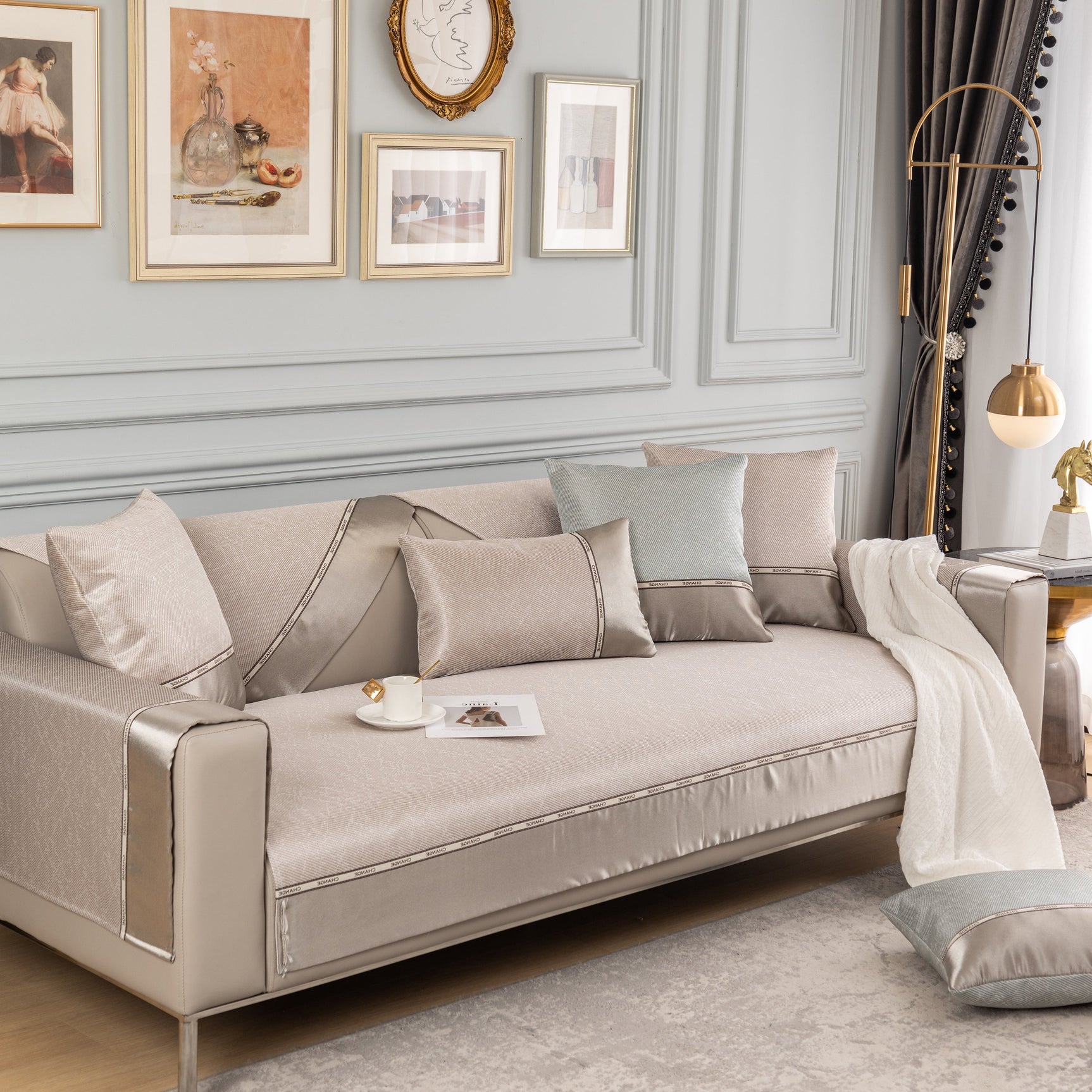 Non-Slip Universal Couch Covers for Sectional Sofas & Cushions - Slipcovers for Dogs and Pets - Ornate Home
