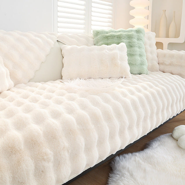 Non-slip Faux Fur Sofa Cover – Super Soft, Fluffy, and Stylish Couch Covers II - Ornate Home