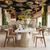 Nooka White & Natural Dining Table - Ornate Home