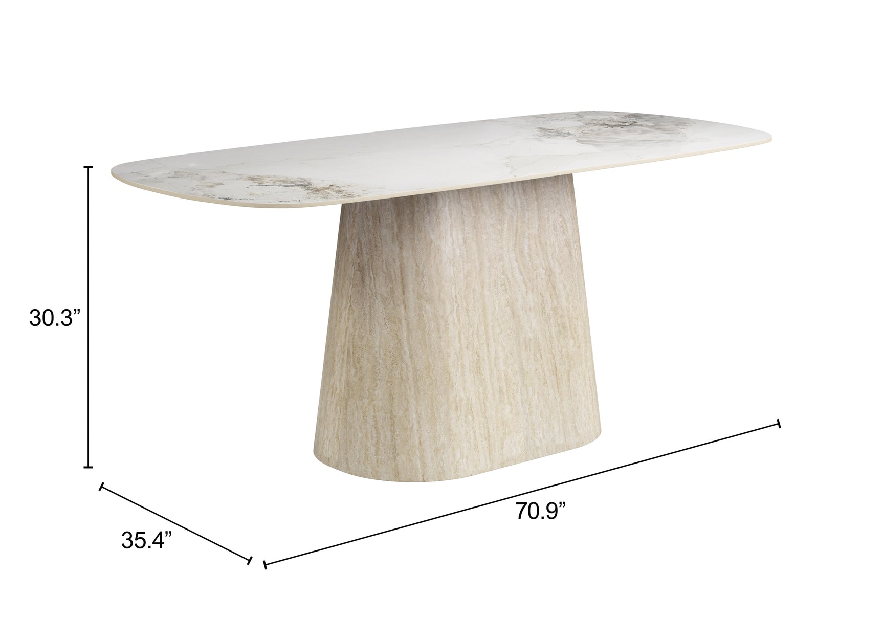 Nooka White & Natural Dining Table - Ornate Home