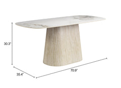 Nooka White & Natural Dining Table - Ornate Home
