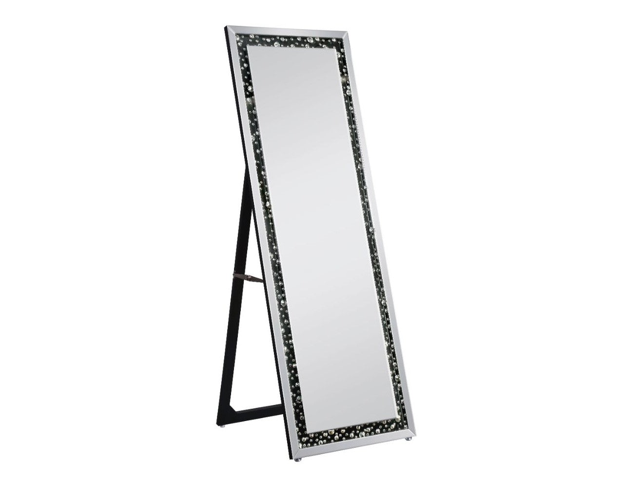 Noor Mirrored & Faux GemStones Accent Mirror (Floor) - Ornate Home