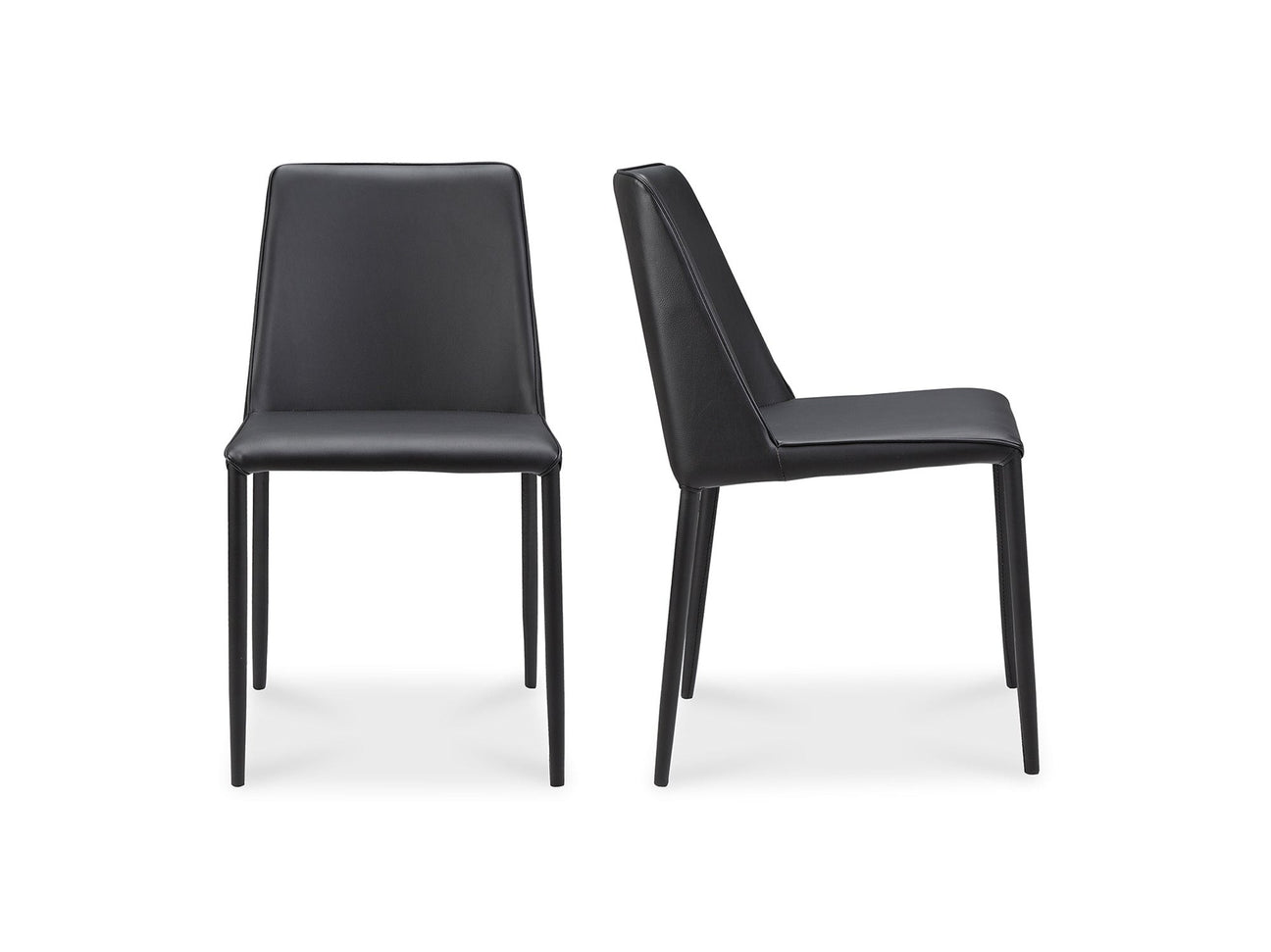 Nora Black Vegan Leather Dining Chair (Set of 2) - Ornate Home