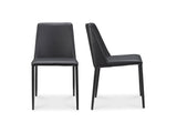 Nora Black Vegan Leather Dining Chair (Set of 2) - Ornate Home