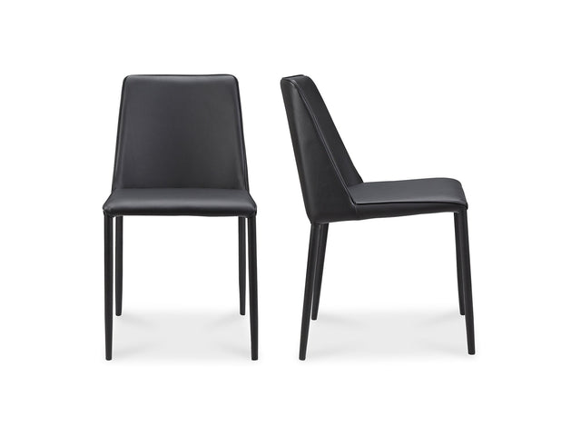 Nora Black Vegan Leather Dining Chair (Set of 2) - Ornate Home