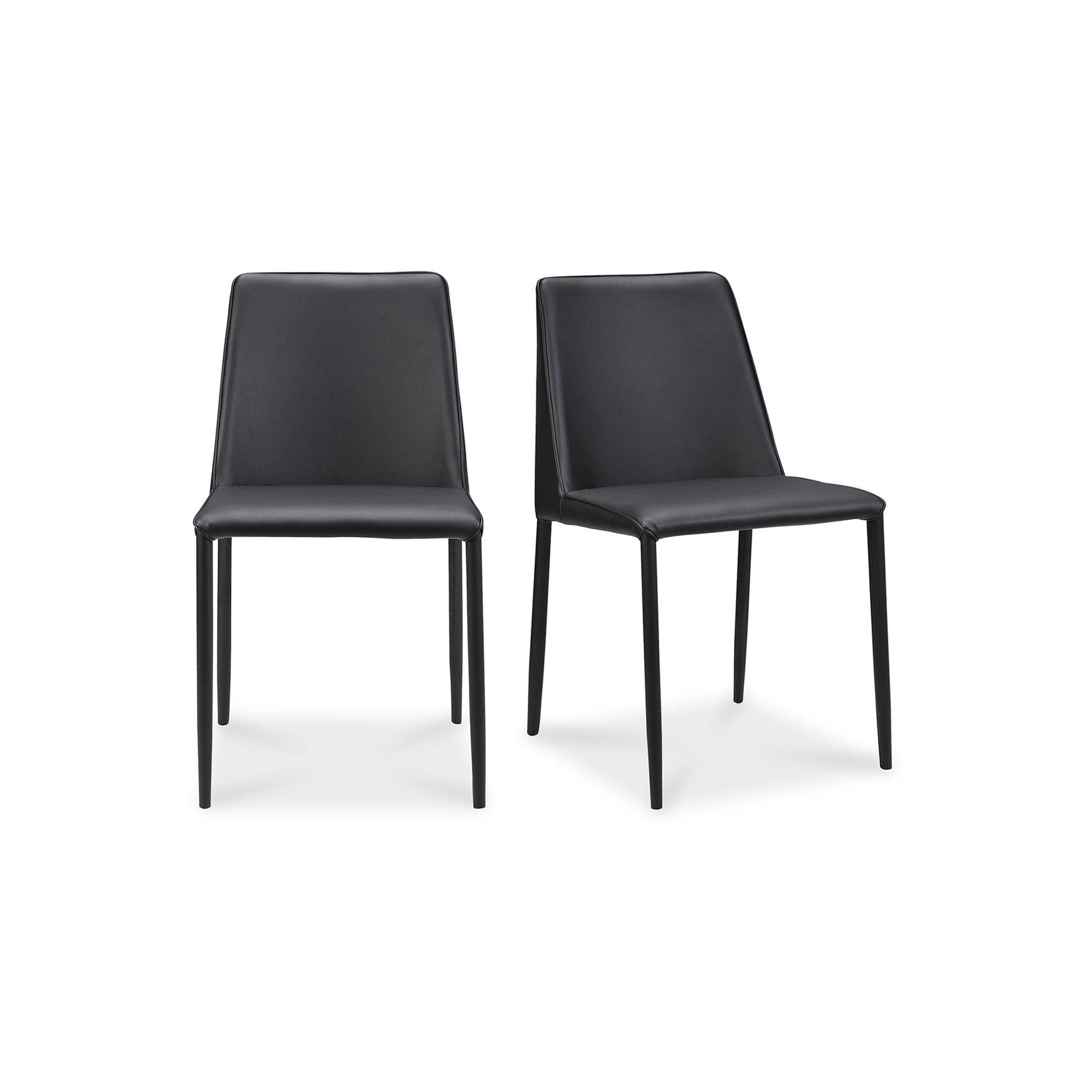 Nora Black Vegan Leather Dining Chair (Set of 2) - Ornate Home