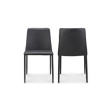 Nora Black Vegan Leather Dining Chair (Set of 2) - Ornate Home