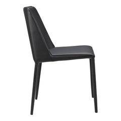 Nora Black Vegan Leather Dining Chair (Set of 2) - Ornate Home