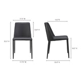Nora Black Vegan Leather Dining Chair (Set of 2) - Ornate Home