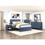 Nora Blue 1-Drawer Nightstand
