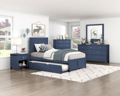 Nora Blue 1-Drawer Nightstand - Ornate Home