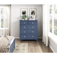 Nora Blue 5-Drawer Chest - Ornate Home