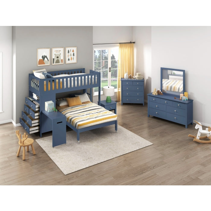 Nora Blue 5-Drawer Chest