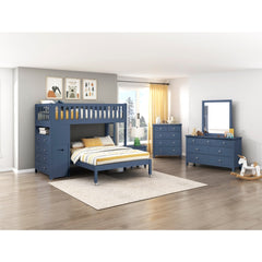Nora Blue 5-Drawer Chest - Ornate Home