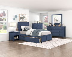 Nora Blue 5-Drawer Chest - Ornate Home