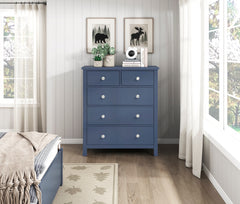 Nora Blue 5-Drawer Chest - Ornate Home