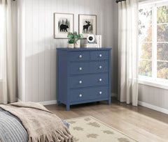 Nora Blue 5-Drawer Chest - Ornate Home