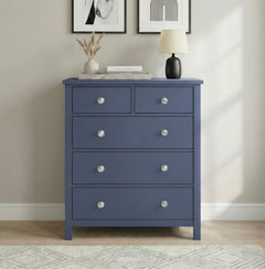 Nora Blue 5-Drawer Chest - Ornate Home