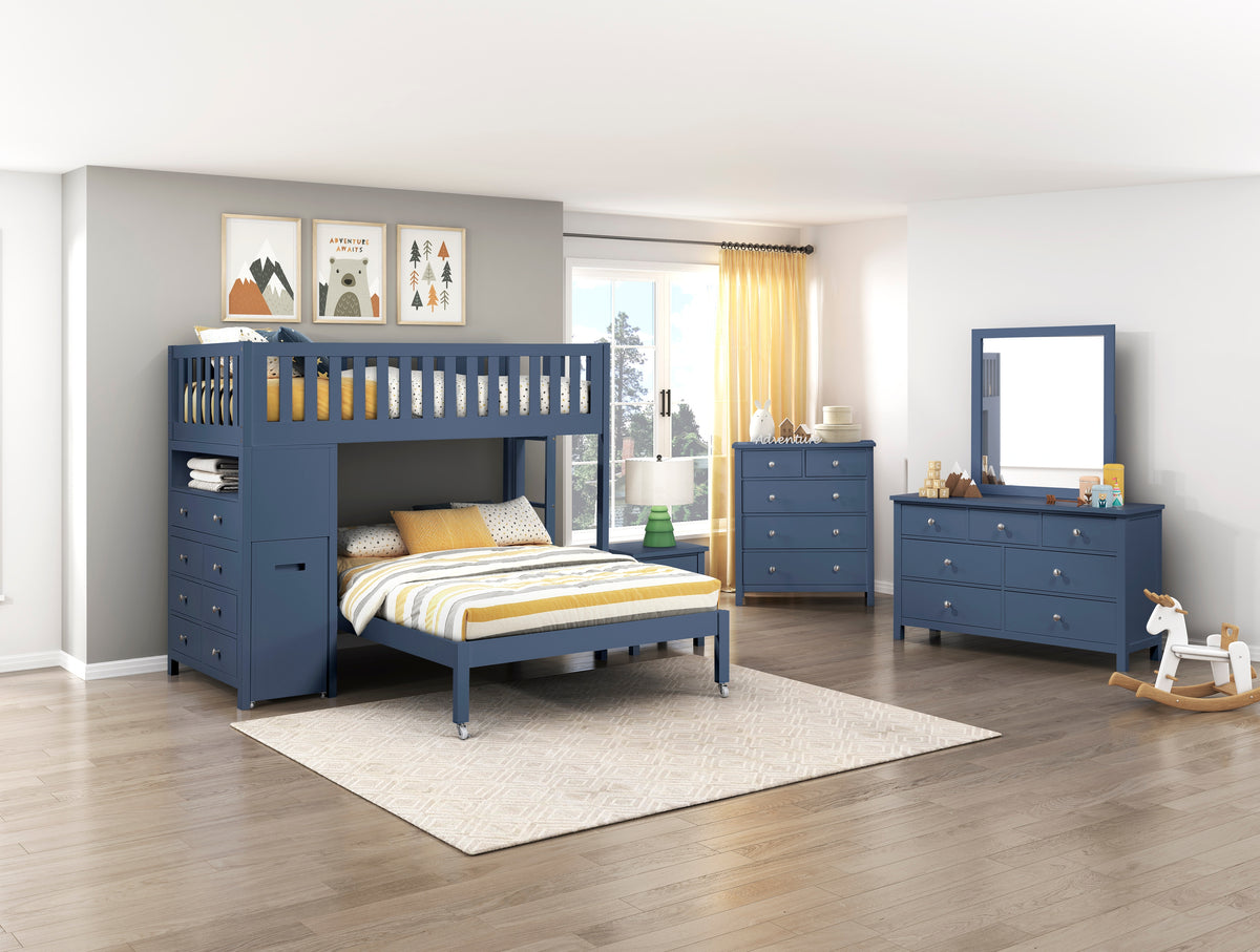 Nora Blue 7-Drawer Dresser - Ornate Home