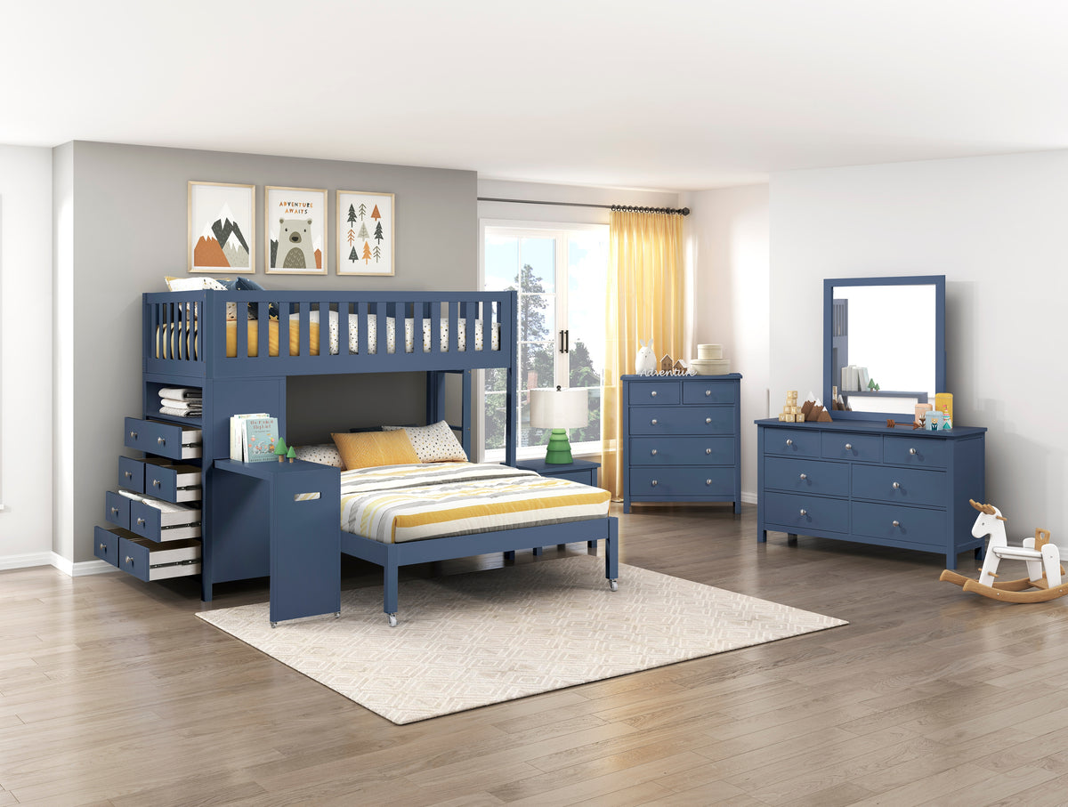 Nora Blue 7-Drawer Dresser - Ornate Home