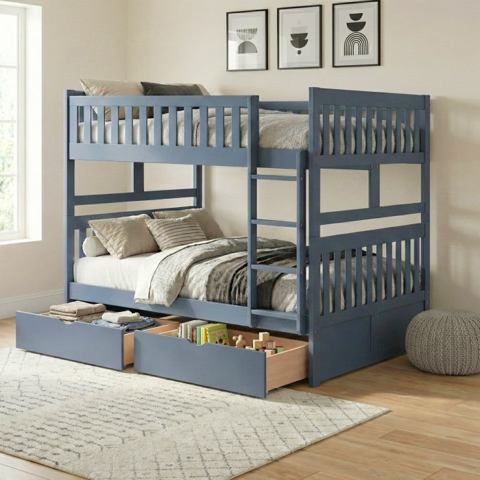 Nora Blue Full Bunk Bed - Ornate Home