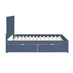 Nora Blue Full Platform Bed - Ornate Home