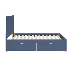 Nora Blue Full Platform Bed - Ornate Home