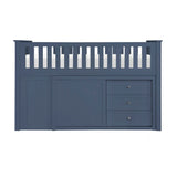 Nora Blue Low Loft Bunk With Bookcase And 2 Dressers - Ornate Home