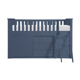 Nora Blue Low Loft Bunk With Bookcase And Dresser - Ornate Home