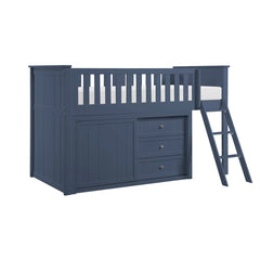 Nora Blue Low Loft Bunk With Dresser - Ornate Home