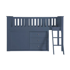 Nora Blue Low Loft Bunk With Dresser - Ornate Home