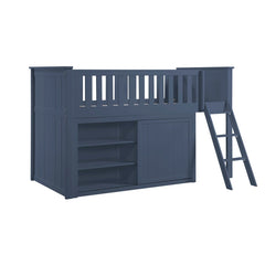Nora Blue Low Loft Bunk With Dresser - Ornate Home