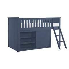 Nora Blue Low Loft Bunk With Dresser - Ornate Home