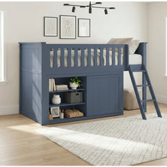 Nora Blue Low Loft Bunk With Dresser - Ornate Home