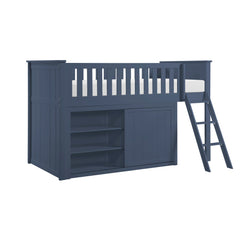 Nora Blue Low Loft Bunk With Dresser - Ornate Home