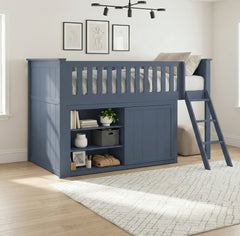 Nora Blue Low Loft Bunk With Dresser - Ornate Home
