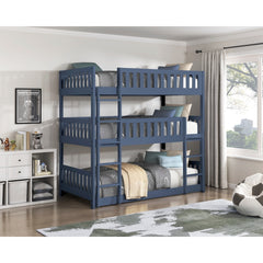 Nora Blue Triple Bunk Bed - Ornate Home
