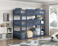 Nora Blue Triple Bunk Bed - Ornate Home