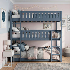 Nora Blue Triple Bunk Bed - Ornate Home