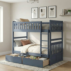 Nora Blue Twin Bunk Bed - Ornate Home