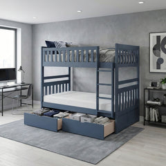 Nora Blue Twin Bunk Bed - Ornate Home