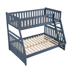 Nora Blue Twin/Full Bunk Bed - Ornate Home