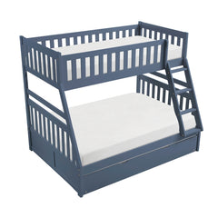 Nora Blue Twin/Full Bunk Bed - Ornate Home