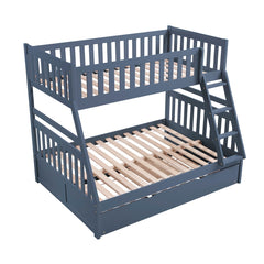 Nora Blue Twin/Full Bunk Bed - Ornate Home