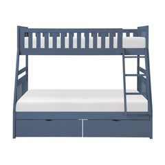 Nora Blue Twin/Full Bunk Bed - Ornate Home
